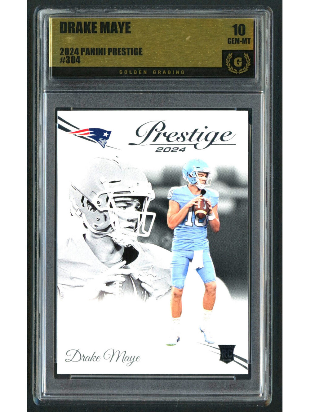 2024 Panini Prestige - Rookies Drake Maye #304 (RC) Graded Gem Mint 10